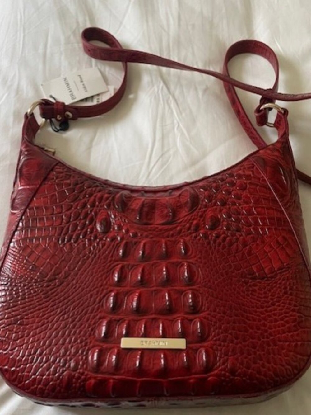 Brand New W/Tags $285 Brahmin Corinne Crossbody - Deep Red